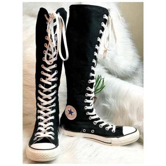 converse lace up knee high boots